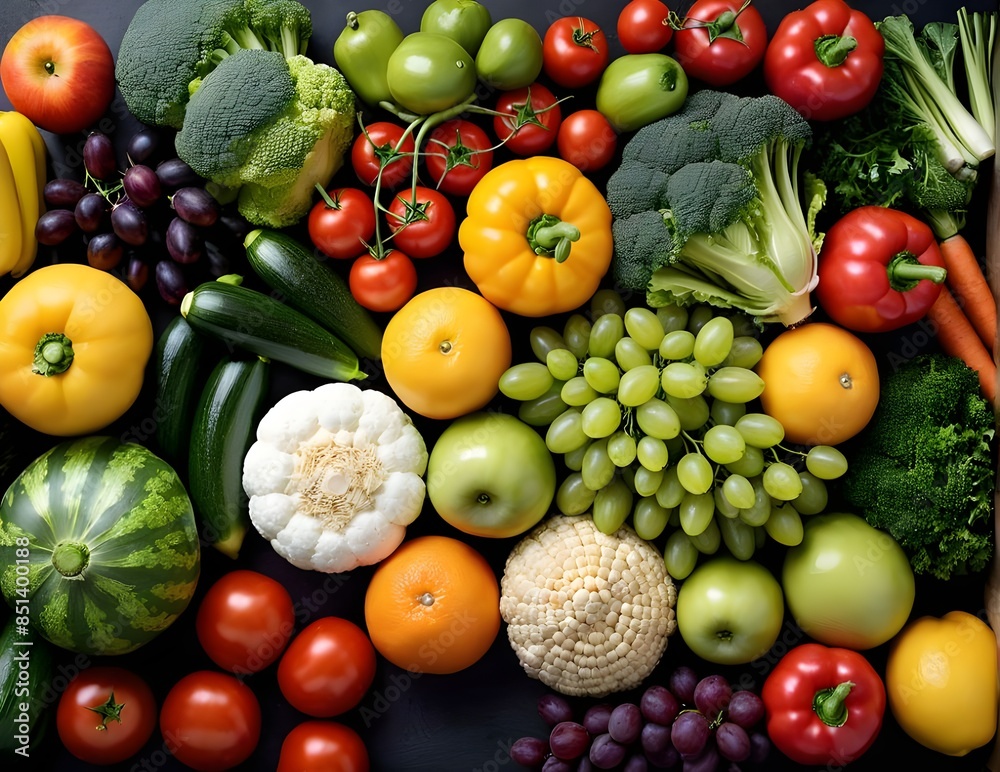 Assortment of fresh vegetables and fruit Assortment of fresh vegetables and fruit