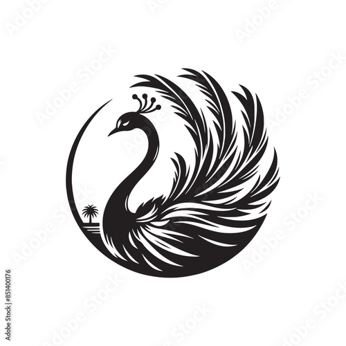 Rhea Vector Silhouette - Rhea Illustration - Bird Vector