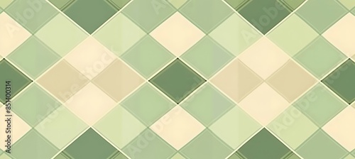Wallpaper Mural Elegant Geometric Wallpaper: Green and Beige Shapes Creating Modern Aesthetics Torontodigital.ca