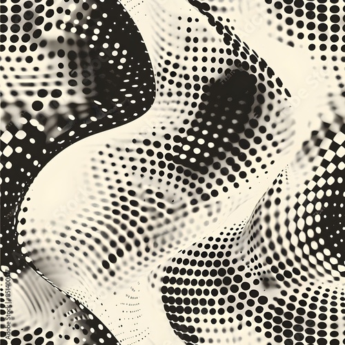 Abstract Halftone Pattern in Black and White