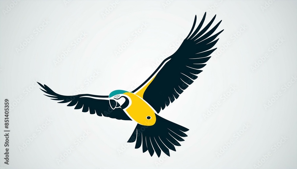 Fototapeta premium A minimalistic parrot icon isolated for making logo with copy space