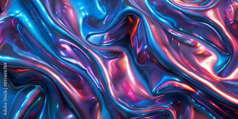 Obraz premium Holographic iridescent foil abstract colorful background