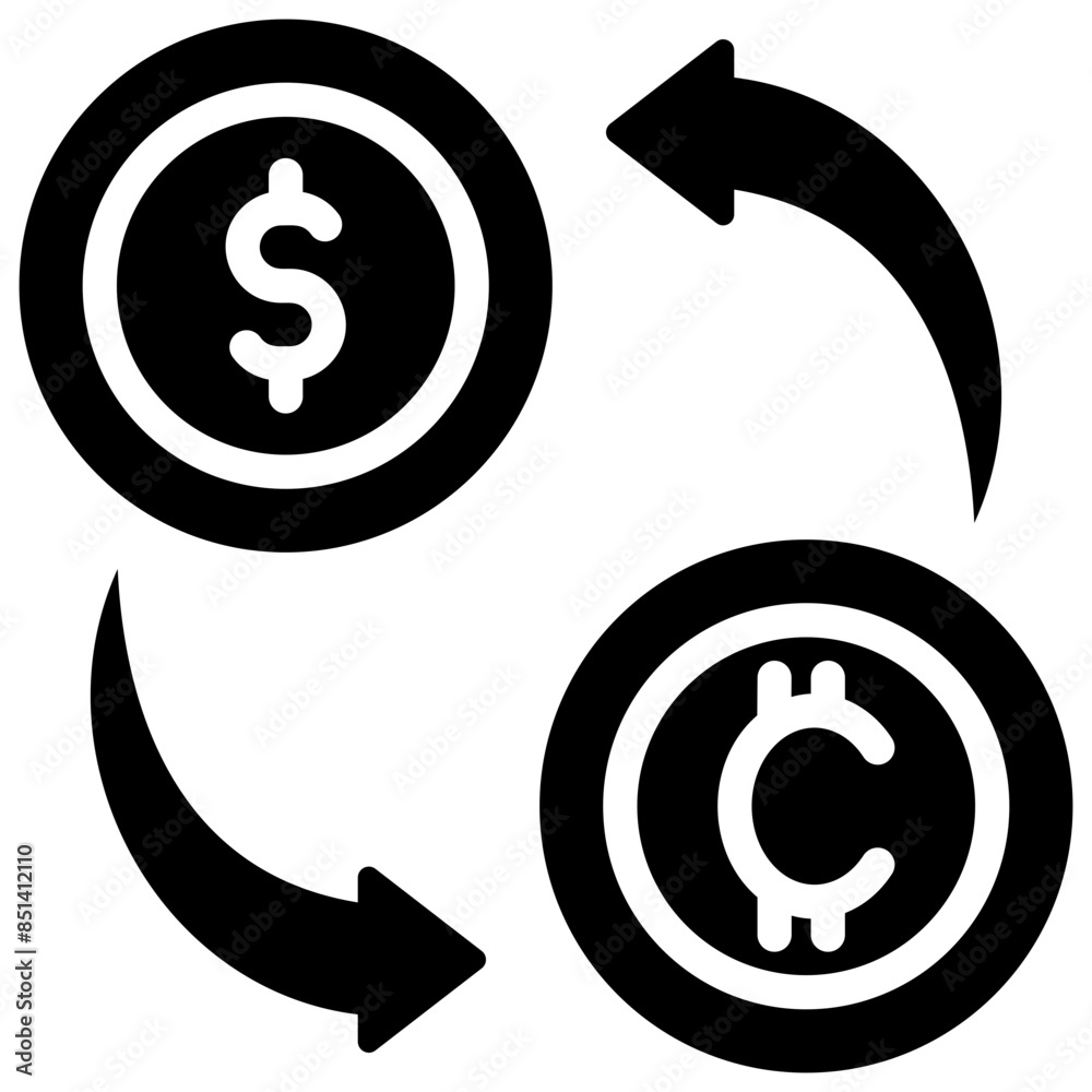 Digital Currency Exchange Icon Digital Currency Exchange Icon