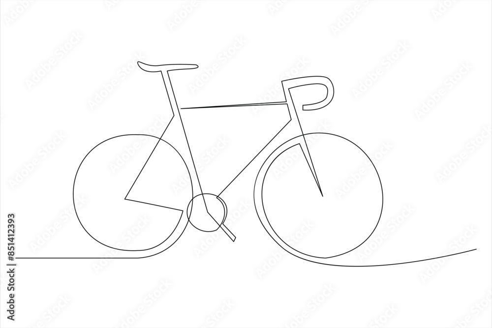 Continuous one line bicycle outline vector art illustration Continuous one line bicycle outline vector art illustration