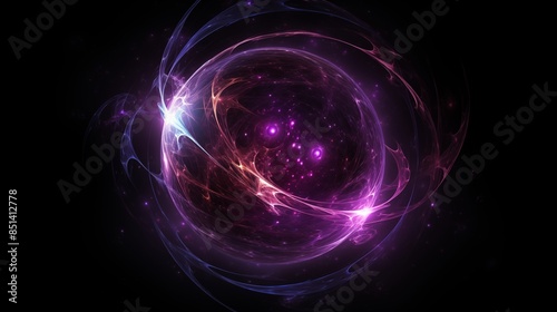 A Glowing Purple Nebula with Stellar Energy and Celestial Swirls in the Dark Cosmos