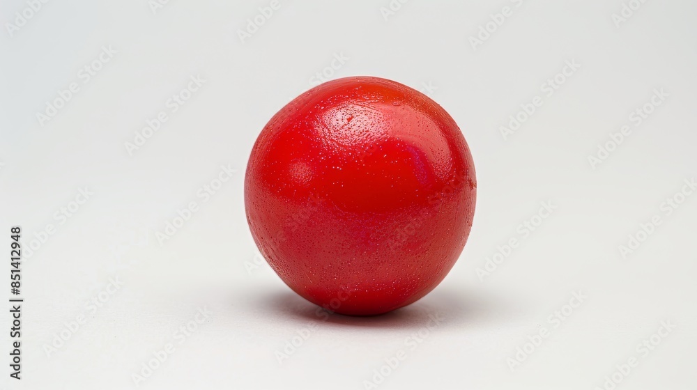 A red ball is sitting on a white background A red ball is sitting on a white background
