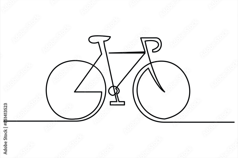 Continuous one line bicycle outline vector art illustration Continuous one line bicycle outline vector art illustration
