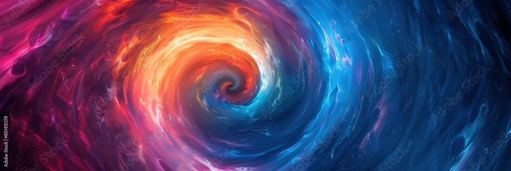 Fototapeta premium Abstract Swirling Nebula with Fiery and Icy Hues