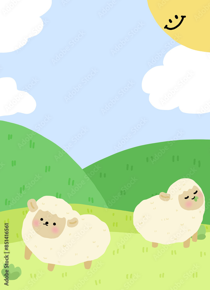 sheep on the meadow