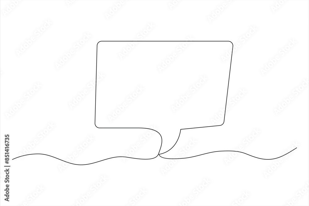 Continuous one line drawing of speech bubble. Doodle Vector illustration Continuous one line drawing of speech bubble. Doodle Vector illustration