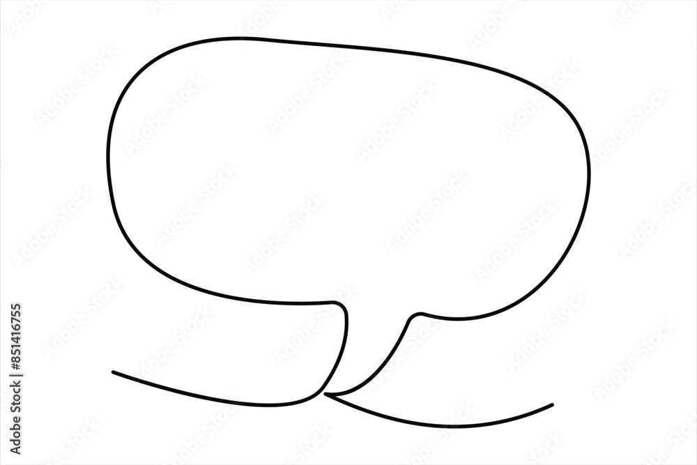 Naklejka premium Continuous one line drawing of speech bubble. Doodle Vector illustration