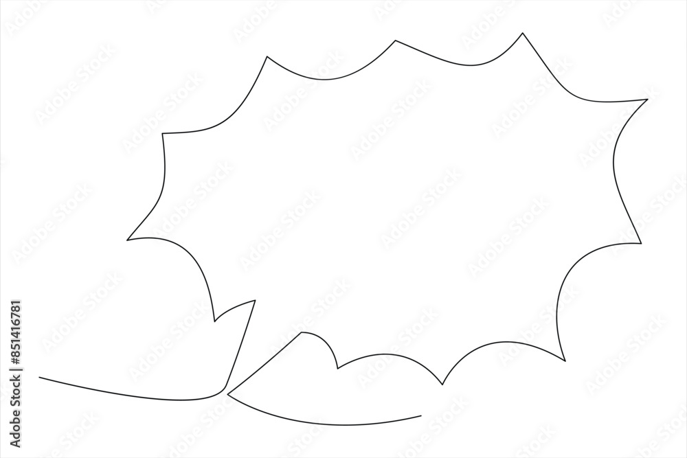 Continuous one line drawing of speech bubble. Doodle Vector illustration Continuous one line drawing of speech bubble. Doodle Vector illustration