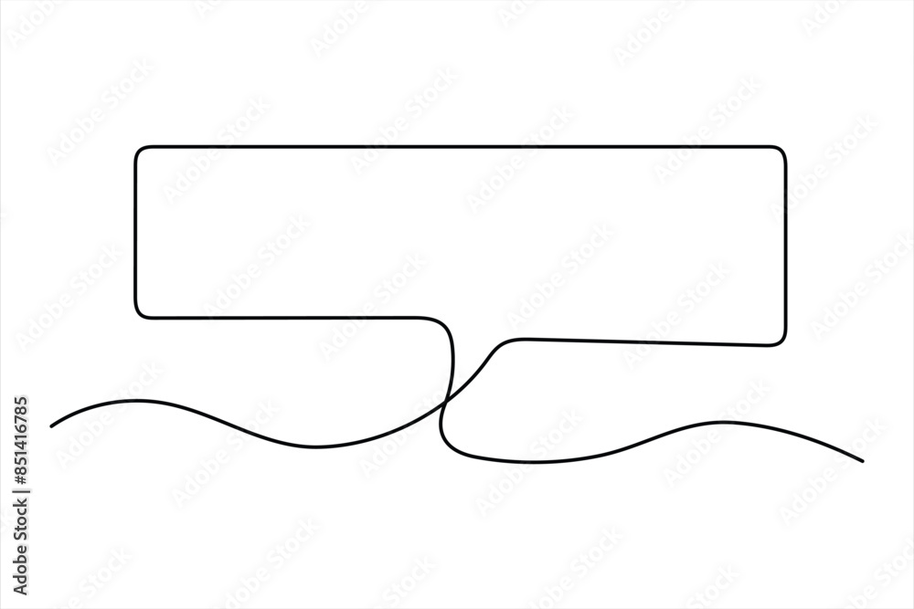 Continuous one line drawing of speech bubble. Doodle Vector illustration Continuous one line drawing of speech bubble. Doodle Vector illustration