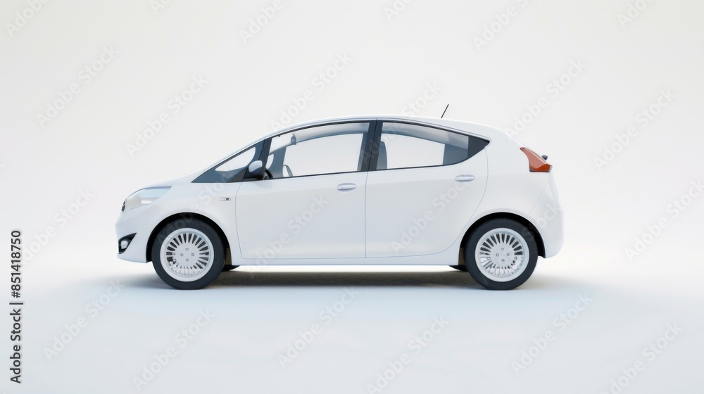 3D rendering - illustration of white city car on white background 3D rendering - illustration of white city car on white background