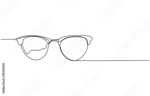 Eye frame glasses isolated on white background. Single hand drawn sunglasses illustration. Cute element for greeting cards, posters, stickers and seasonal design. round glasses, round glasses.
Glasses
