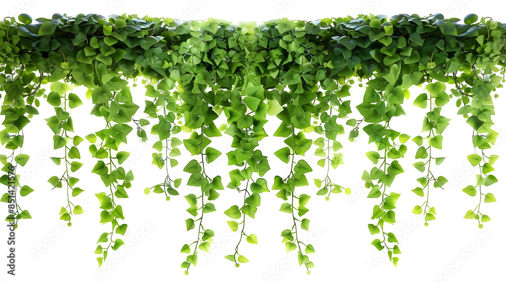 Green leaves hanging vines ivy bush isolated on white background Green leaves hanging vines ivy bush isolated on white background