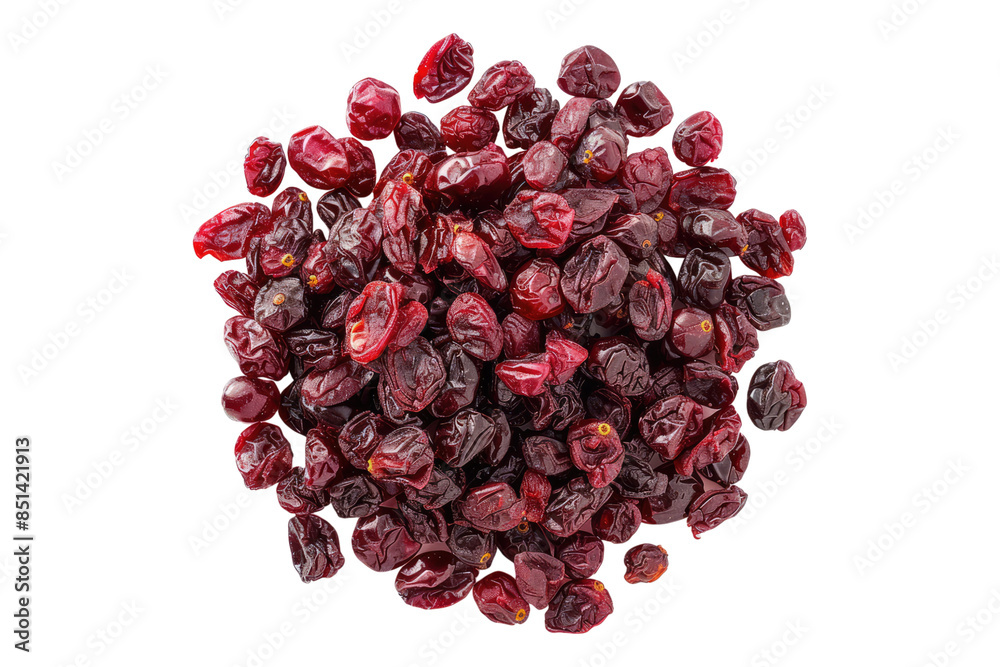 Fresh dried crane berries isolated on transparent background