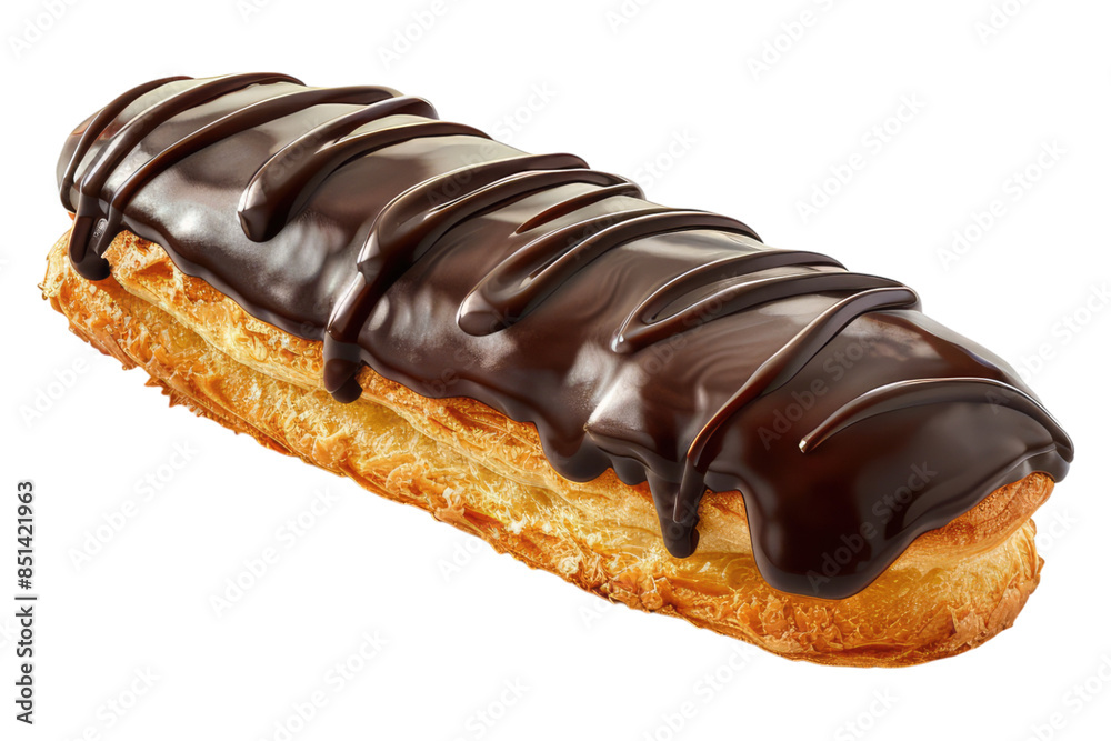 Fresh eclair display isolated on transparent background Fresh eclair display isolated on transparent background
