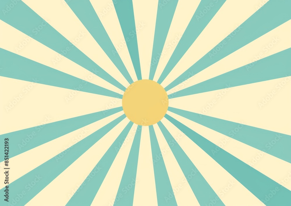 A flat illustration background design of sun rays in light blue and yellow, with the sun in the center, radiating outwards A flat illustration background design of sun rays in light blue and yellow, with the sun in the center, radiating outwards