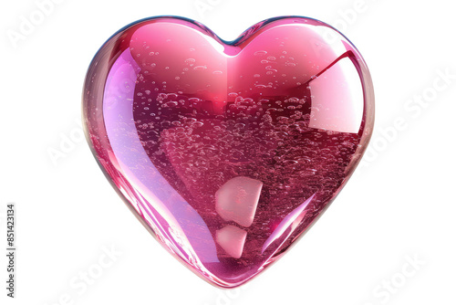 Colorful heart shape jelly isolated on transparent background