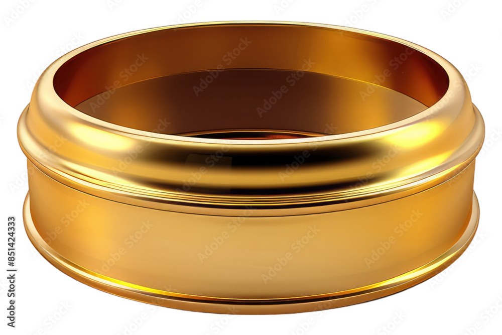 Golden ring box isolated on transparent background