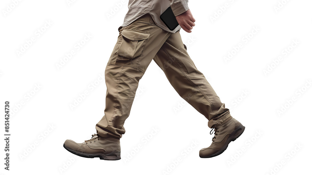 Aeronautical Enginner walking, wearing a suit, holding a mobile phone and a pocket book, on transparency background, PNG. Aeronautical Enginner walking, wearing a suit, holding a mobile phone and a pocket book, on transparency background, PNG.