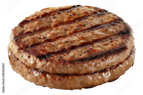 Grilled hamburger petty isolated on transparent background