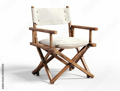 An observing chair with adjustable height and a padded seat, white background photo