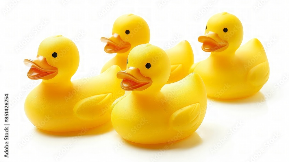 Four Yellow Rubber Ducks in a Row Four Yellow Rubber Ducks in a Row