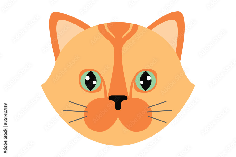 Cute Cat Flat Sticker Design Cute Cat Flat Sticker Design