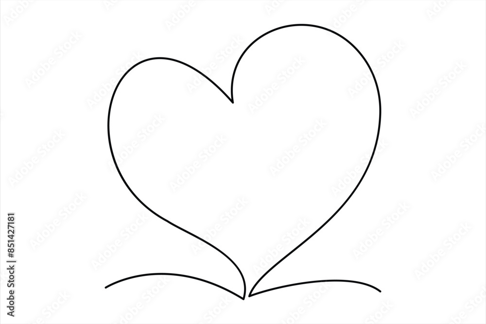 Heart continuous one line art drawing color shape Love sign outline Vector illustration Heart continuous one line art drawing color shape Love sign outline Vector illustration