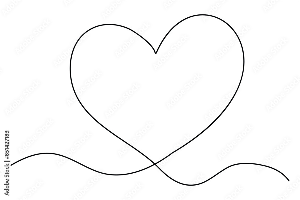 Heart continuous one line art drawing color shape Love sign outline Vector illustration Heart continuous one line art drawing color shape Love sign outline Vector illustration