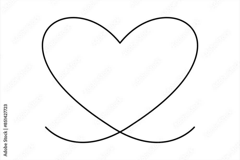 Heart continuous one line art drawing color shape Love sign outline Vector illustration Heart continuous one line art drawing color shape Love sign outline Vector illustration