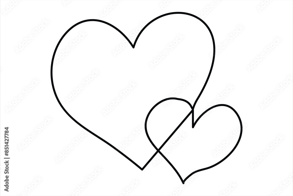 Heart continuous one line art drawing color shape Love sign outline Vector illustration Heart continuous one line art drawing color shape Love sign outline Vector illustration