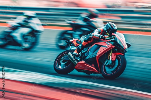 Adrenaline-Pumping Motorcycle Racing. Challenge the speed limits concept © Amni