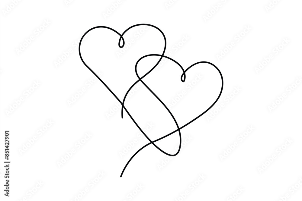 Heart continuous one line art drawing color shape Love sign outline Vector illustration Heart continuous one line art drawing color shape Love sign outline Vector illustration