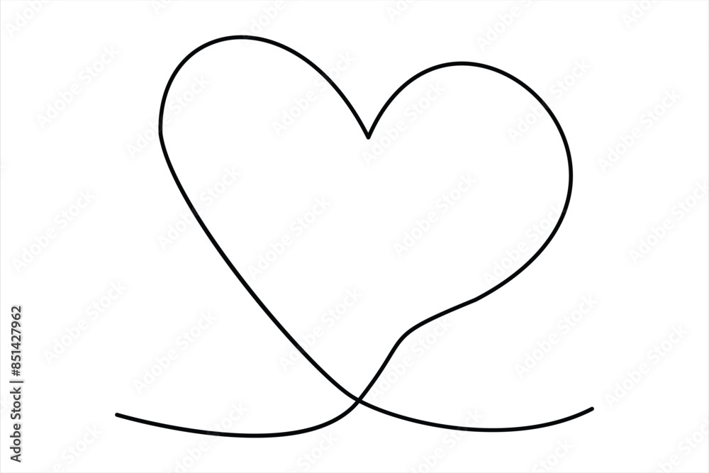 Heart continuous one line art drawing color shape Love sign outline Vector illustration Heart continuous one line art drawing color shape Love sign outline Vector illustration