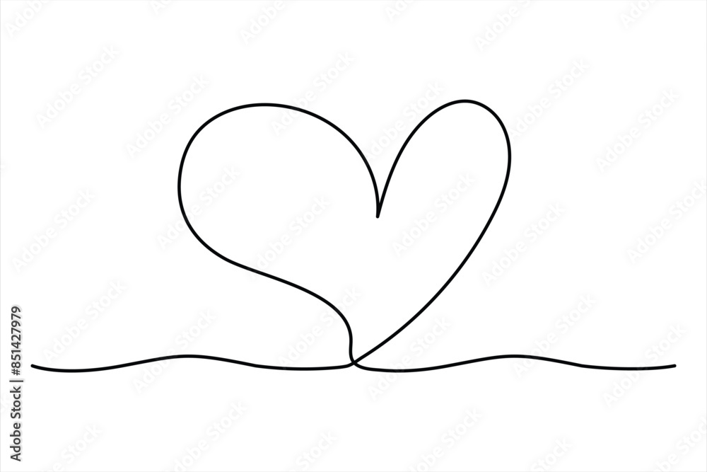 Heart continuous one line art drawing color shape Love sign outline Vector illustration Heart continuous one line art drawing color shape Love sign outline Vector illustration
