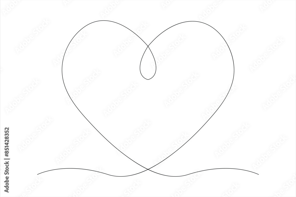 Heart continuous one line art drawing color shape Love sign outline Vector illustration Heart continuous one line art drawing color shape Love sign outline Vector illustration