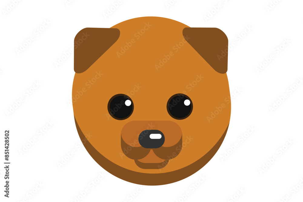 Obraz premium Cute Dog Flat Sticker Design