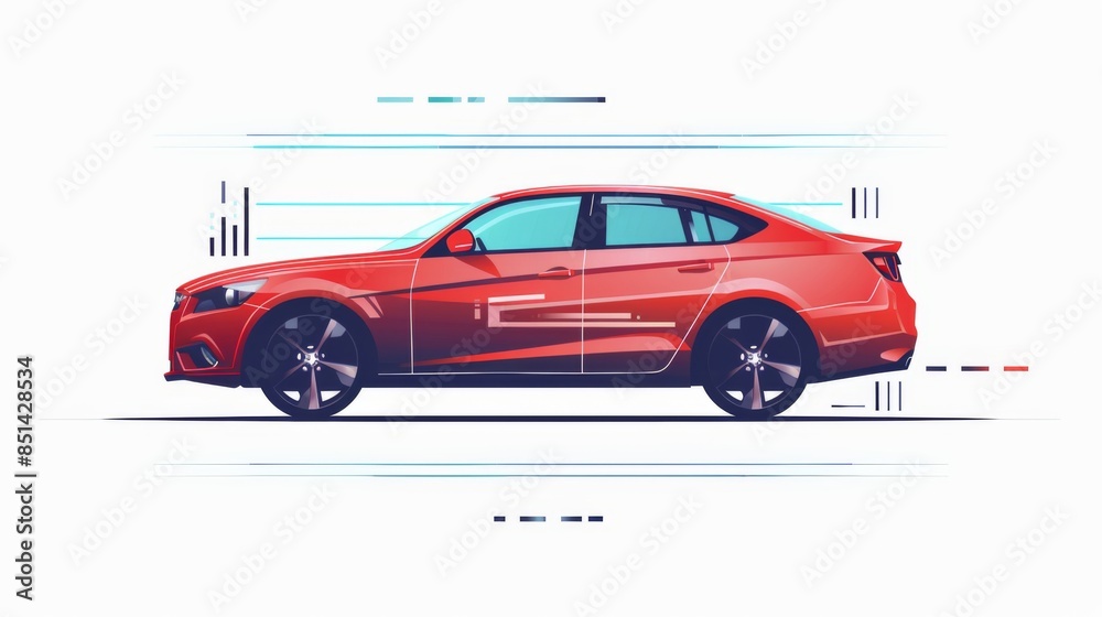 Icon of car scan on white background Icon of car scan on white background