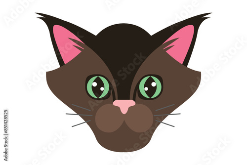 Cute Cat Flat Sticker Design