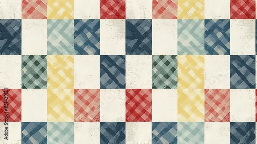 Gingham pattern wallpaper