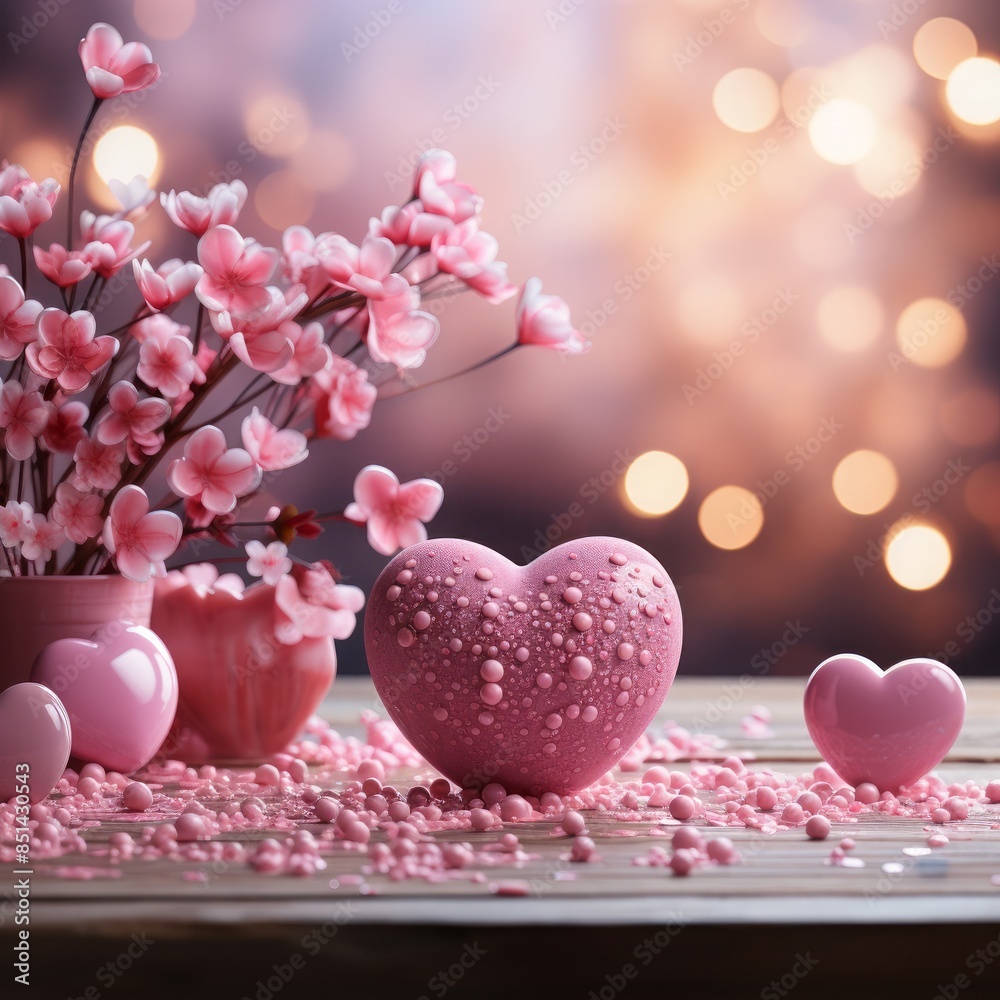 Beautiful heart with Valentine Background