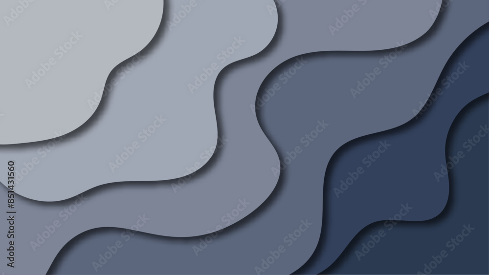 Abstract background, Wavy abstract background, Horizontal abstract background and paper cut shapes