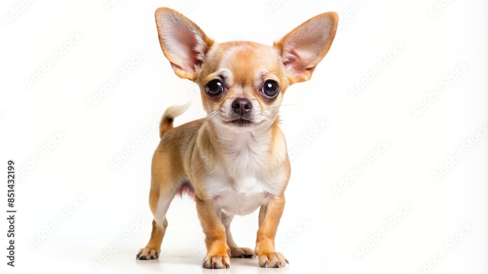 Chihuahua standing and looking directly at the camera on a white background Chihuahua standing and looking directly at the camera on a white background