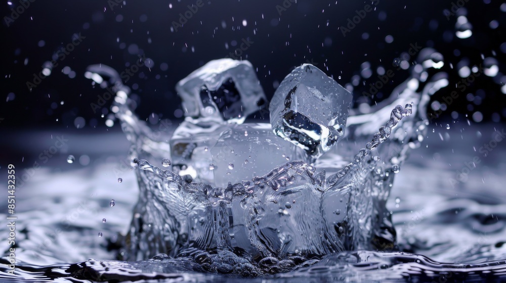 Splashing Ice Cubes - Cold And Refreshing Splashing Ice Cubes - Cold And Refreshing