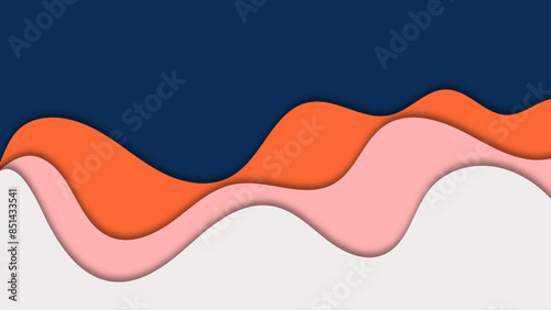 Wavy abstract background. background with paper cut shapes. illustration