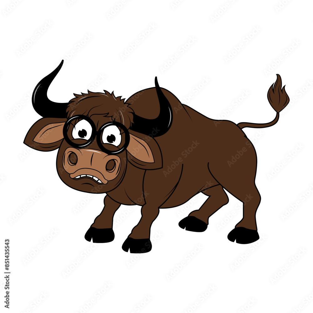 Obraz premium Cute Cartoon Bull