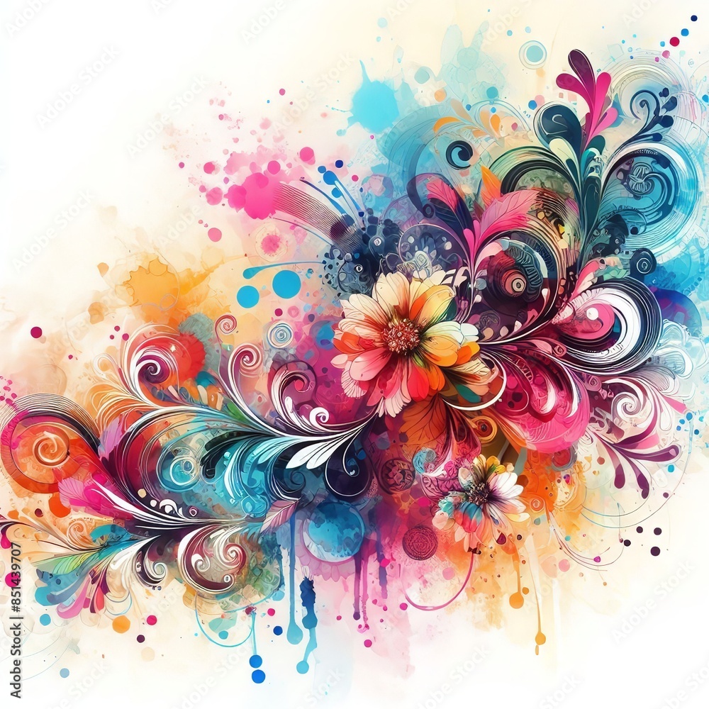 Abstract Floral Swirls Background Abstract Floral Swirls Background